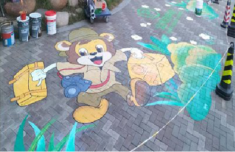 西林夏季画地面彩绘会遇到的问题