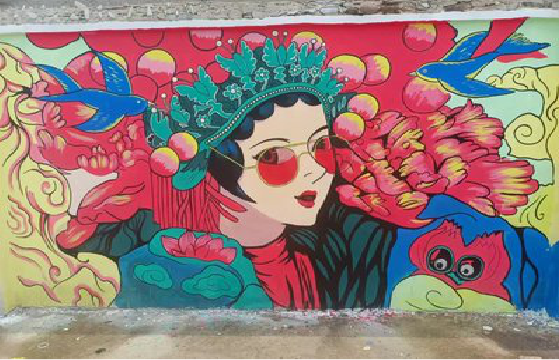 西林墙体彩绘-网红墙