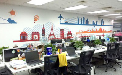 西林教你设计办公室墙绘的方法。