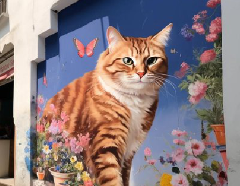 西林自己绘制有个性的手绘墙